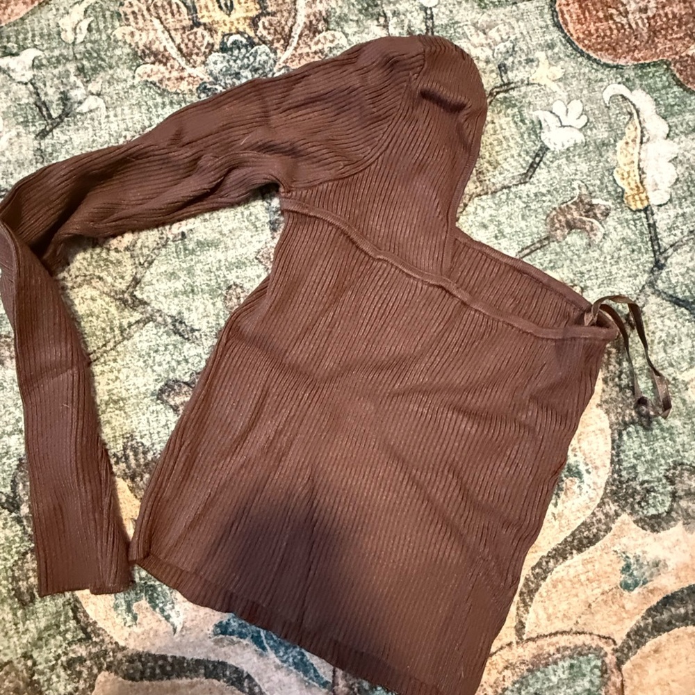 Abercrombie & Fitch Chocolate Ribbed Knit Top